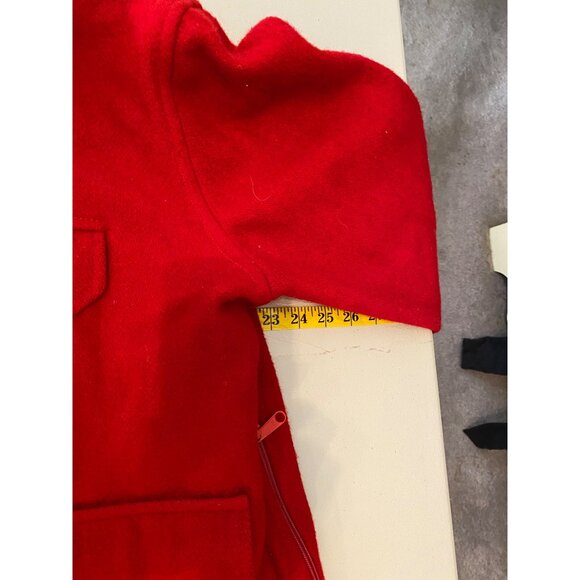Vintage Johnson Woolen Mills Red Wool Jacket Size 44 USA Buttons 4 Pockets - Picture 10 of 12